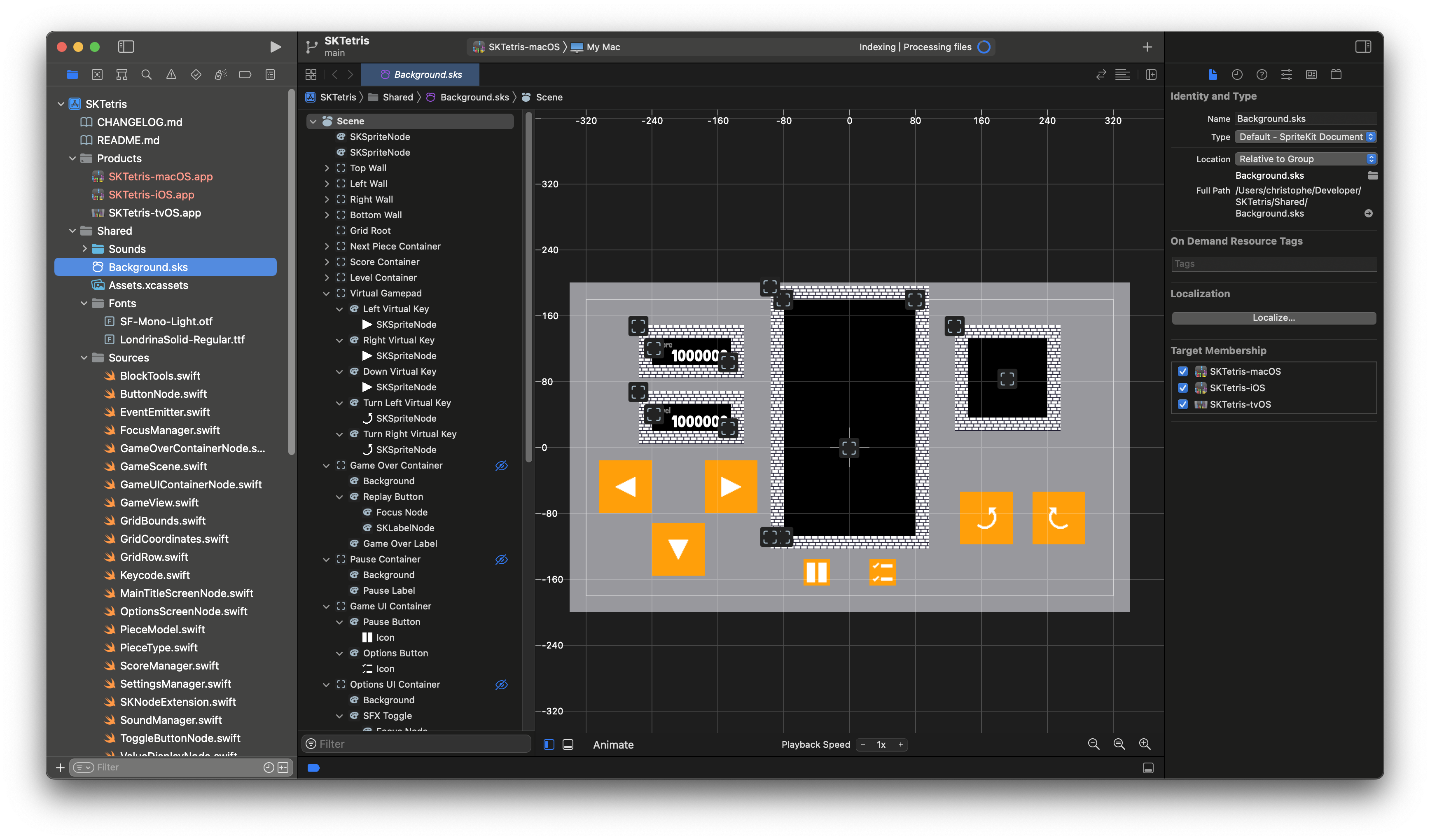 SpriteKit Scene Editor